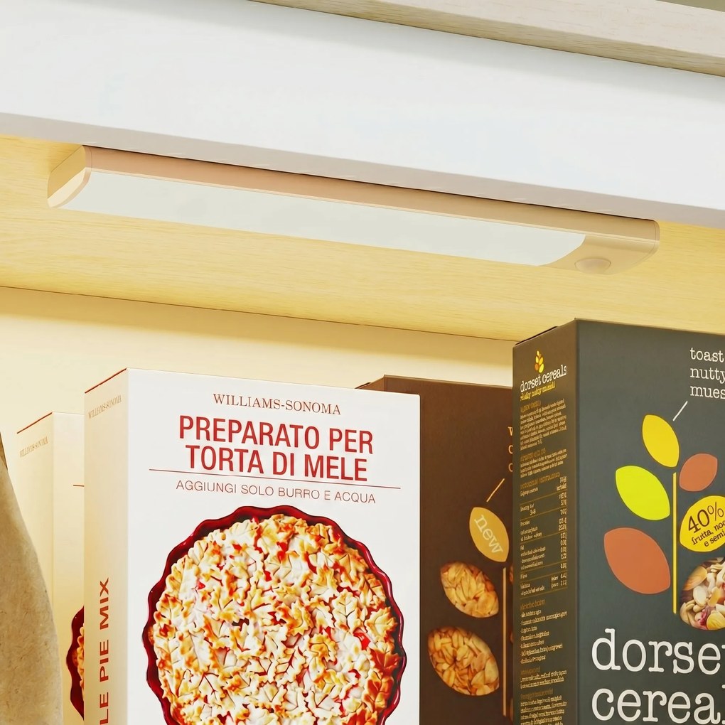 Credenza Mobile da Cucina 80x40x176,5 cm con Luce LED Dimmerabile a 3 Colori Ripiani Regolabili in MDF Bianco...