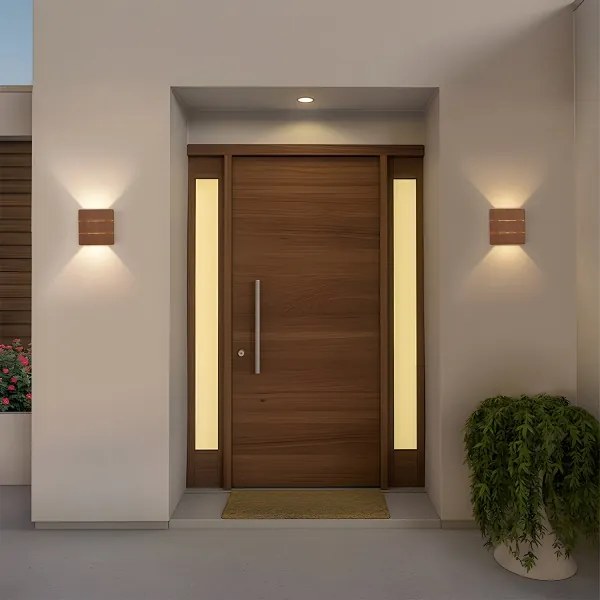 Brilagi - Applique LED da esterno DOUBLERAY LINE LED/6W/230V, finitura effetto legno, IP54