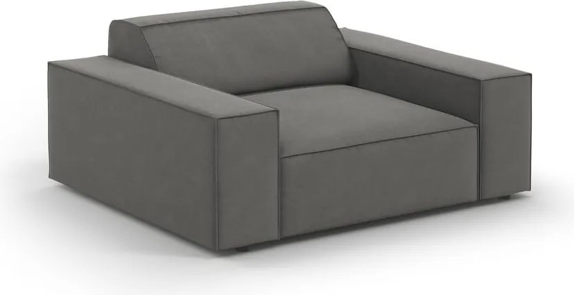 Poltrona grigia con rivestimento in velluto Jodie – Micadoni Home