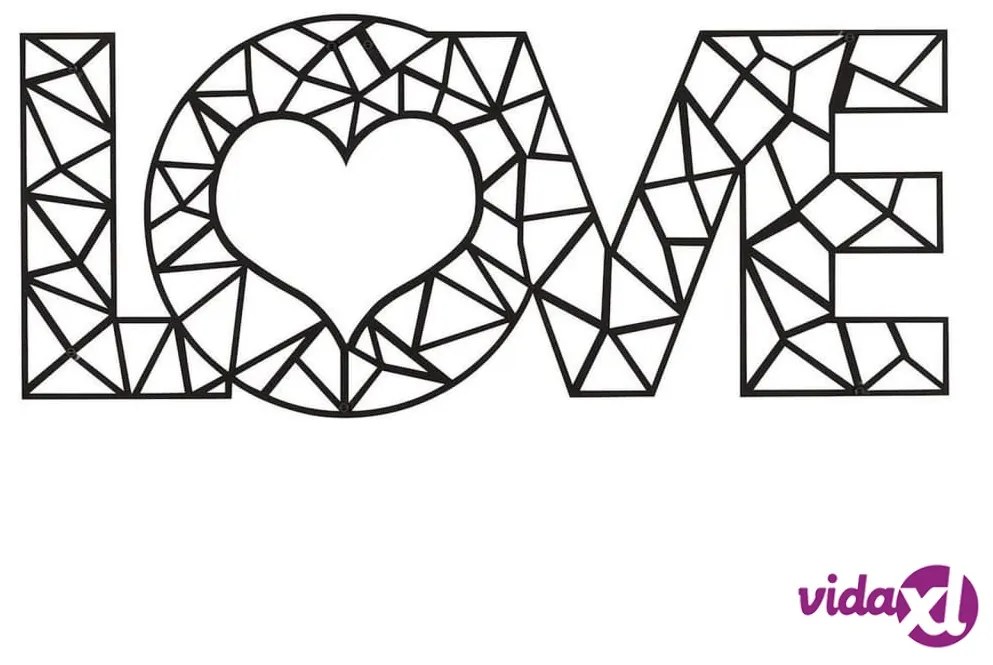 Homemania Decorazione da Parete della Parola Love 50x20cm Acciaio Nero
