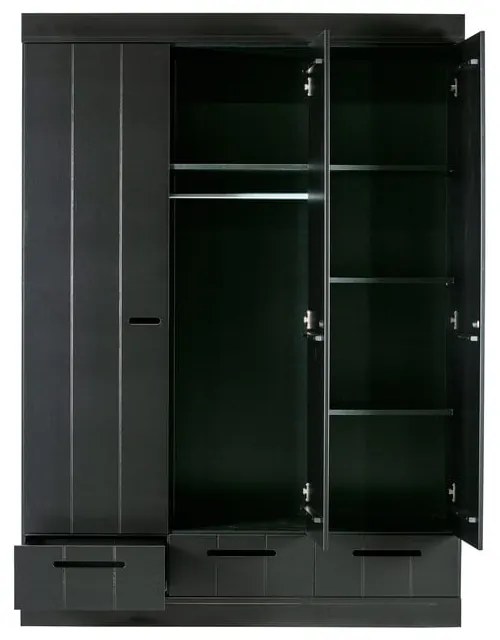 Armadio in pino nero 140x195 cm Connect - WOOOD