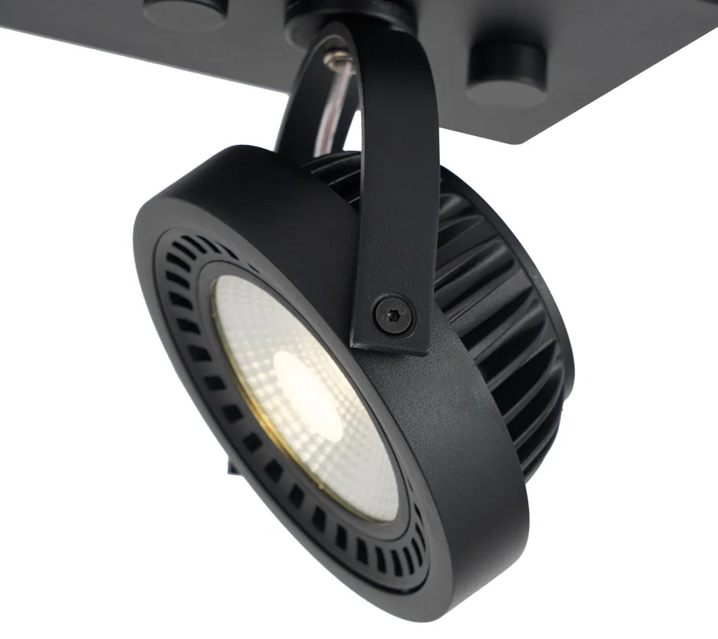 Faretto moderno da superficie nero con LED dimmerabile incluso - Apollo