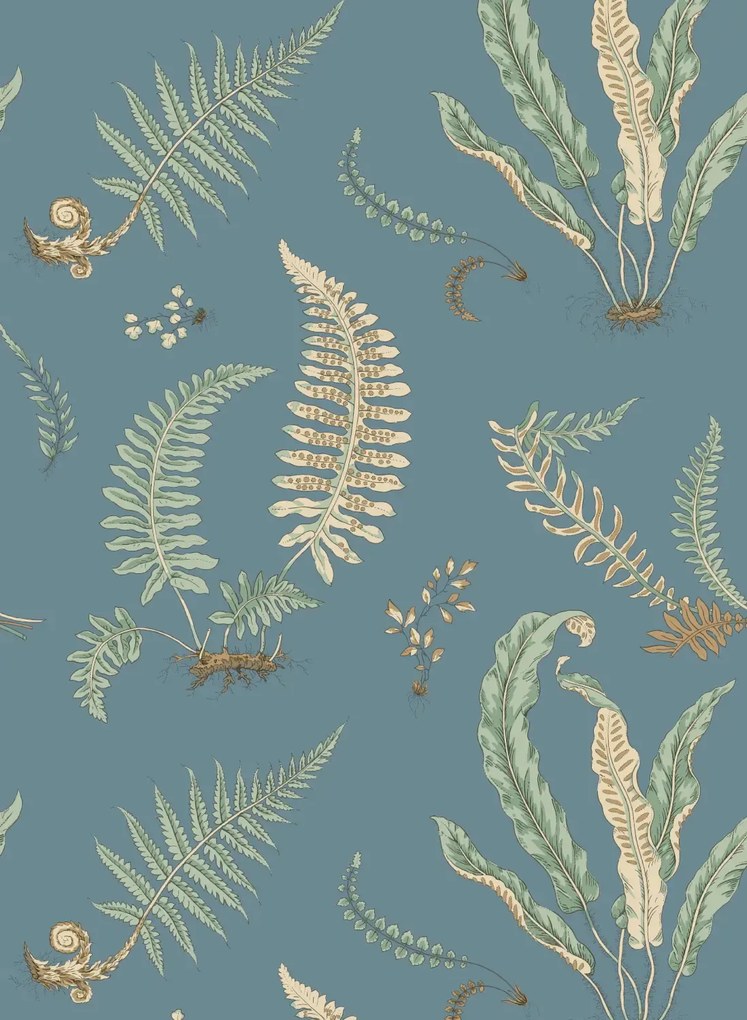 GP & J Baker Carta da parati Ferns - Denim