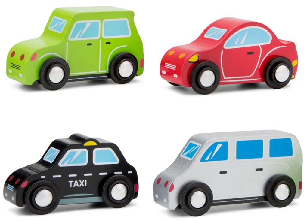 Set di mini macchine in legno - 4 pezzi