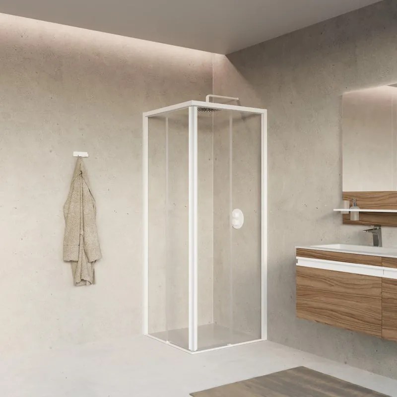 Lato fisso per box doccia Top H 200cm X 73-75cm dx Sp. 8 mm vetro trasparente profilo cromo