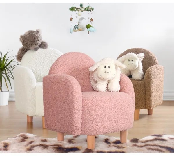 Poltroncina per bambini DORY rosa chiaro