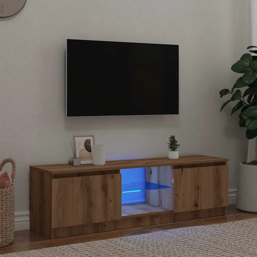 Mobile Porta Tv Con Led Artigianale 120x30x36 Cm Multistrato /