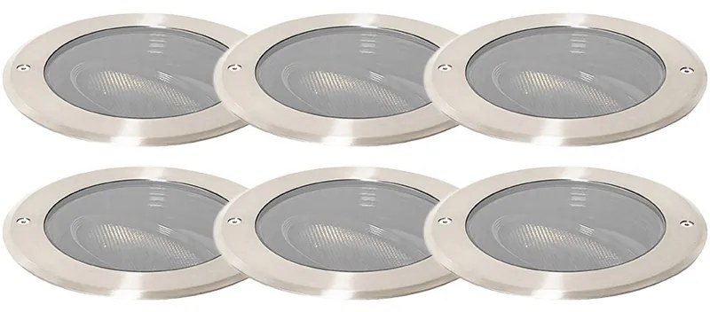 Set di 6 faretti da terra in acciaio AR111 orientabili IP65 - Delux Honey