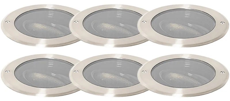 Set di 6 spot da terra in acciaio AR111 orientabili IP65 - Delux Miele