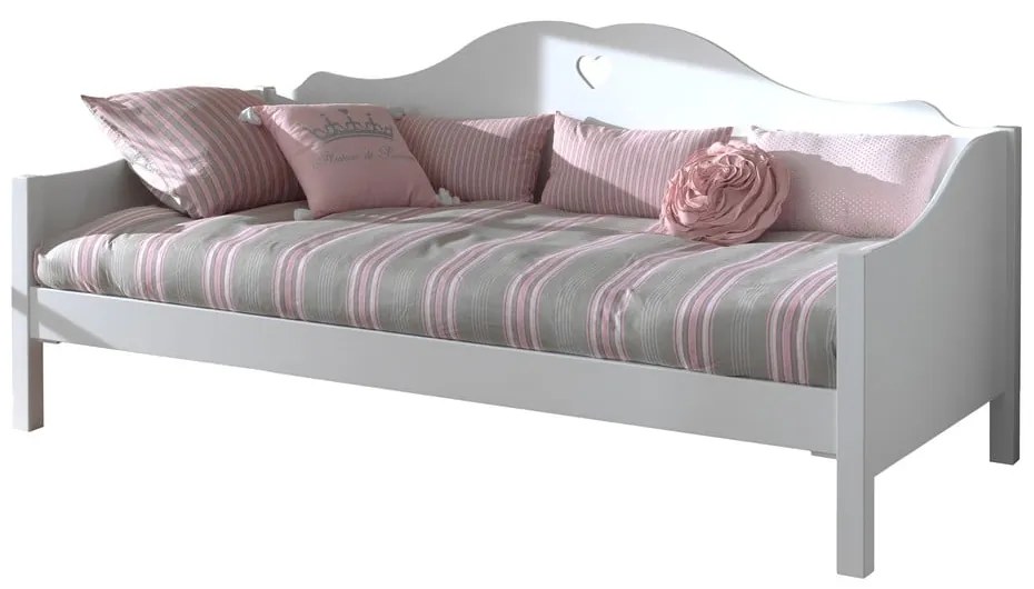 Letto per bambini in legno di pino bianco con letto estraibile con contenitore 90x200 cm AMORI - Vipack