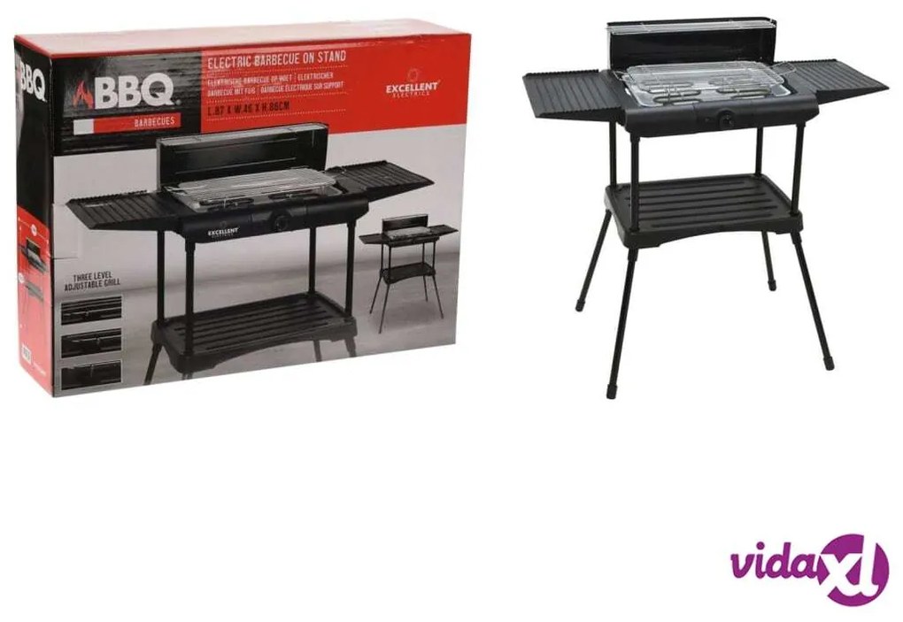 ProGarden Griglia Elettrica Barbecue con Supporto 2000W Nera