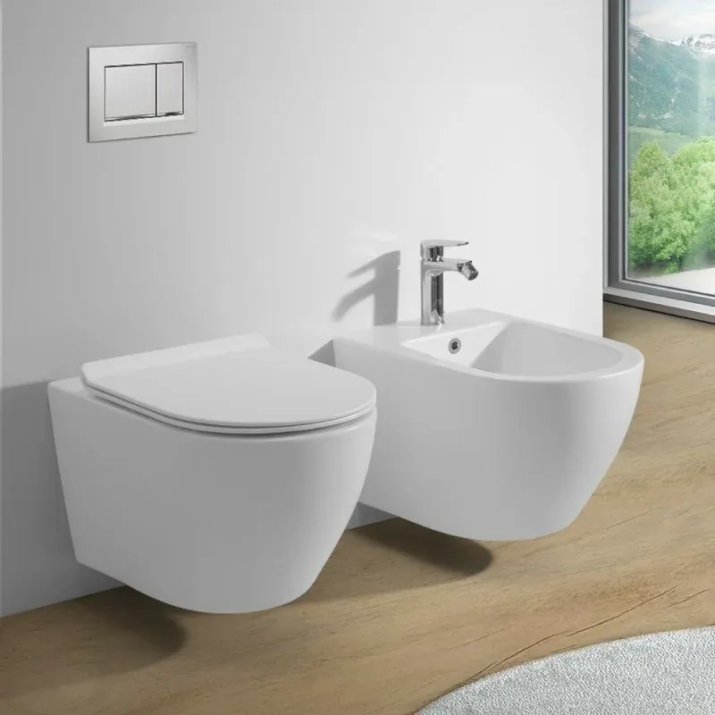Copriwc originale a sgancio rapido in termoindurente ultraslim soft-close bianco opaco Tokyo