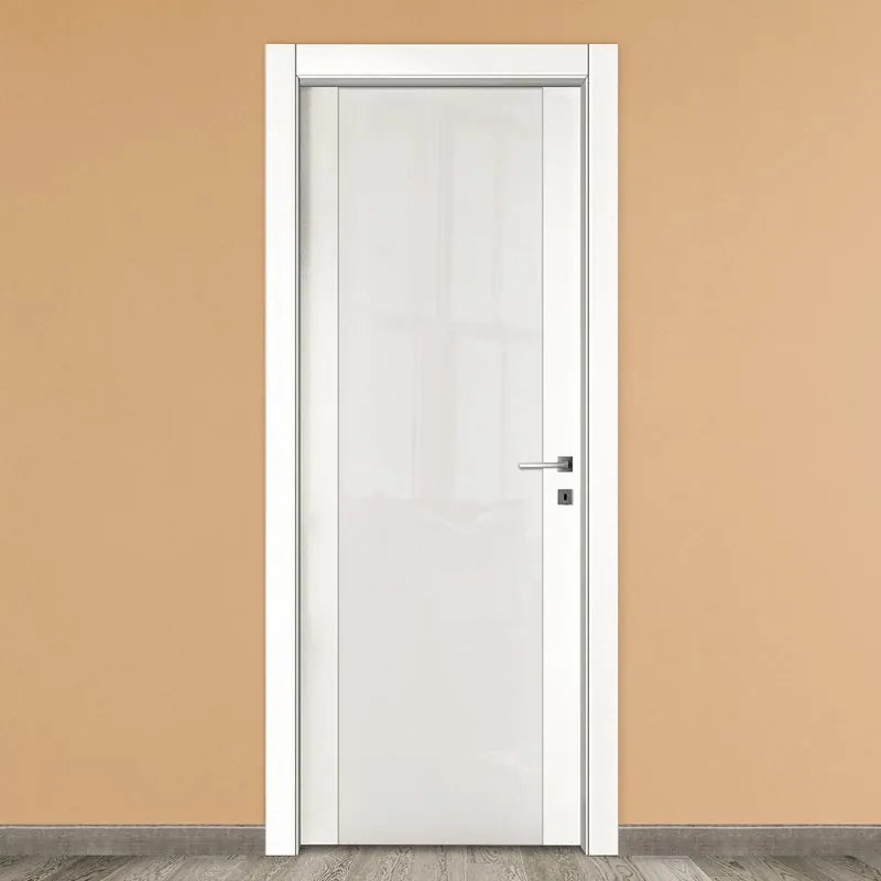 Porta interna a battente Oxford Vetrata in vetro colore bianco, L 60 x H 210 cm, apertura reversibile