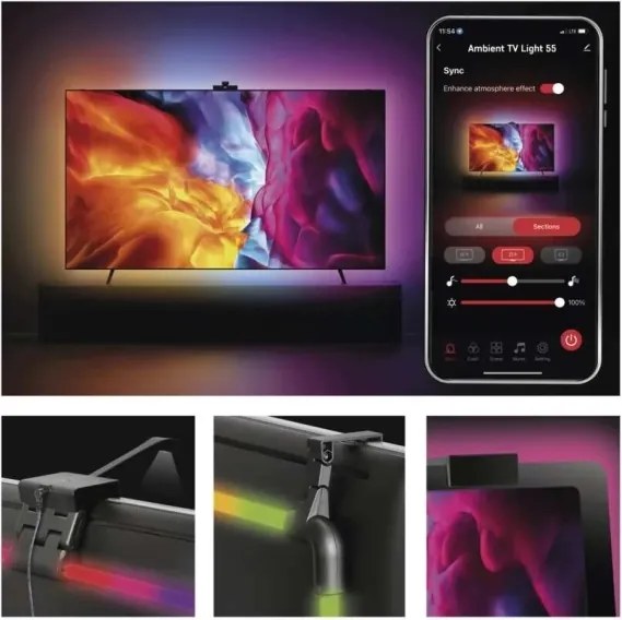 LED RGBIC Striscia dimmerabile per TV GoSmart LED/24W/230V 55“