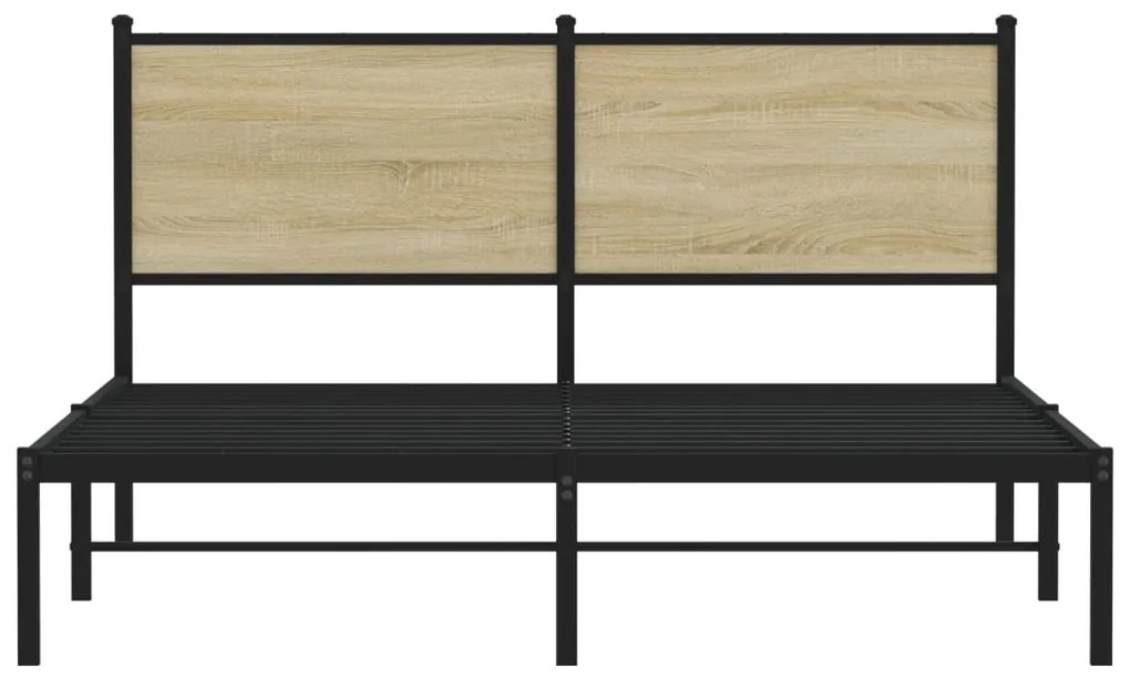 Giroletto senza materaso in metallo rovere sonoma 140x190 cm