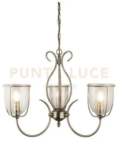 Silhouette 3lt pendant - metallo ottone anticato e vetro seminato