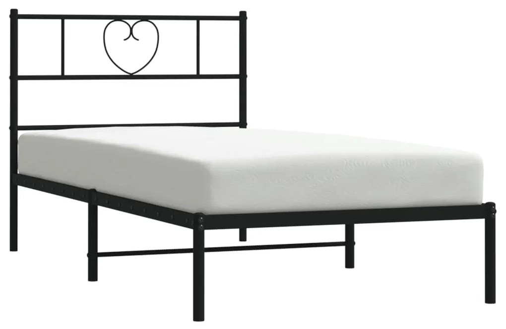 Giroletto con testiera metallo nero 100x200 cm
