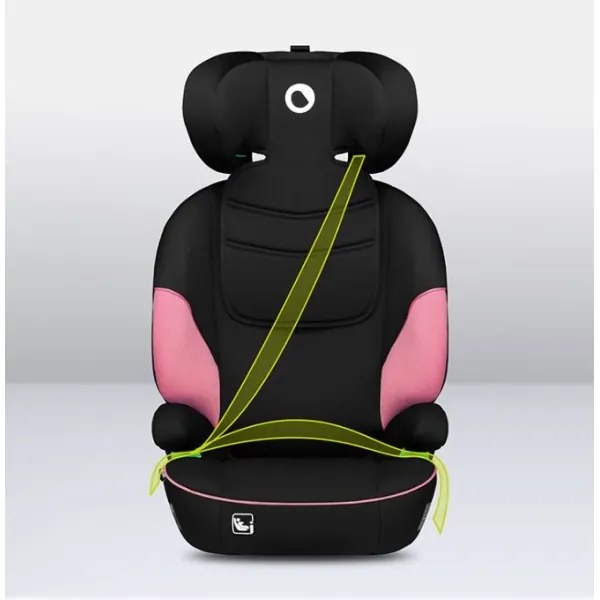 Lionelo - Seggiolino auto LARS i-Dimensioni 100-150 cm nero/rosa