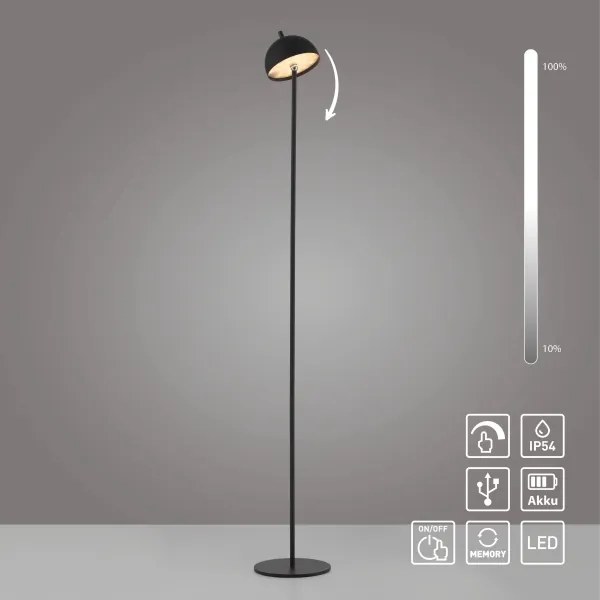 Schöner Wohnen 19245-18 - Lampada da terra LED dimmerabile BELLIS LED/2,5W/5V IP54 nera