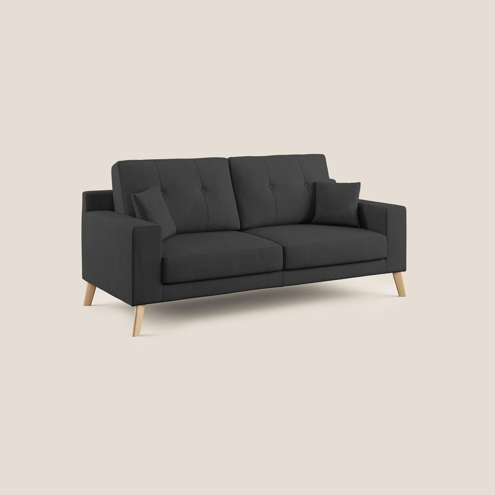 Danish divano moderno in tessuto morbido impermeabile T02 nero