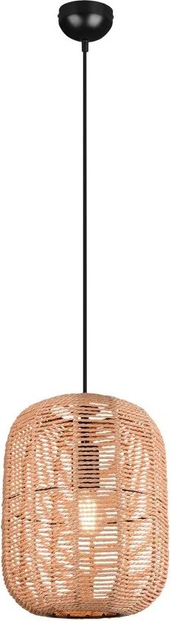 Lampadario marrone chiaro con paralume in tessuto ø 35 cm Runa - Trio