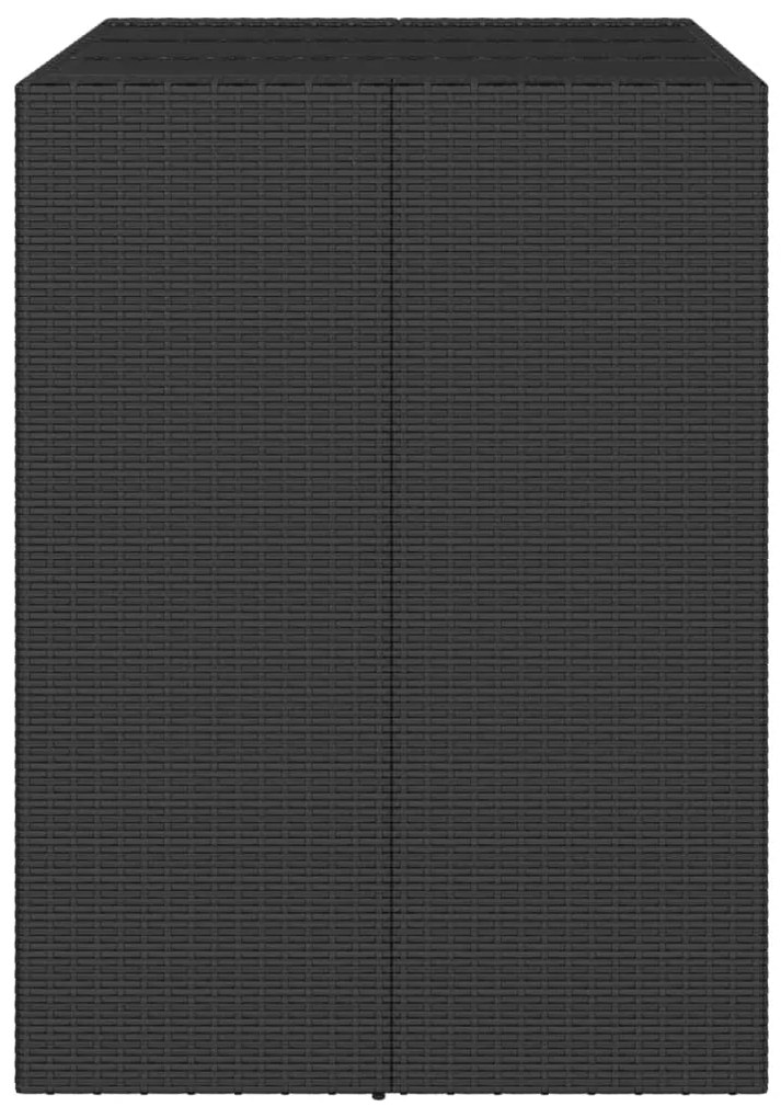 Tavolo bar con piano in vetro nero 105x80x110 cm polyrattan