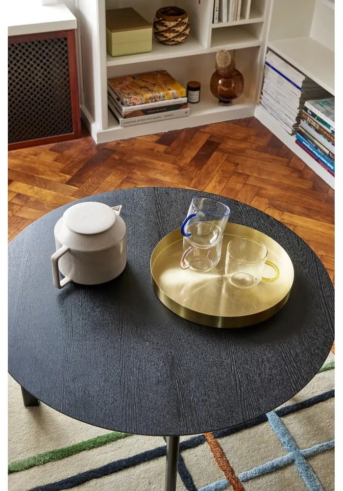 Tavolino da caffè rotondo nero ø 80 cm Fjord - Hübsch