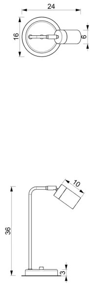 Lampada da tavolo JOKER 1xGU10/25W/230V nero/cromo lucido