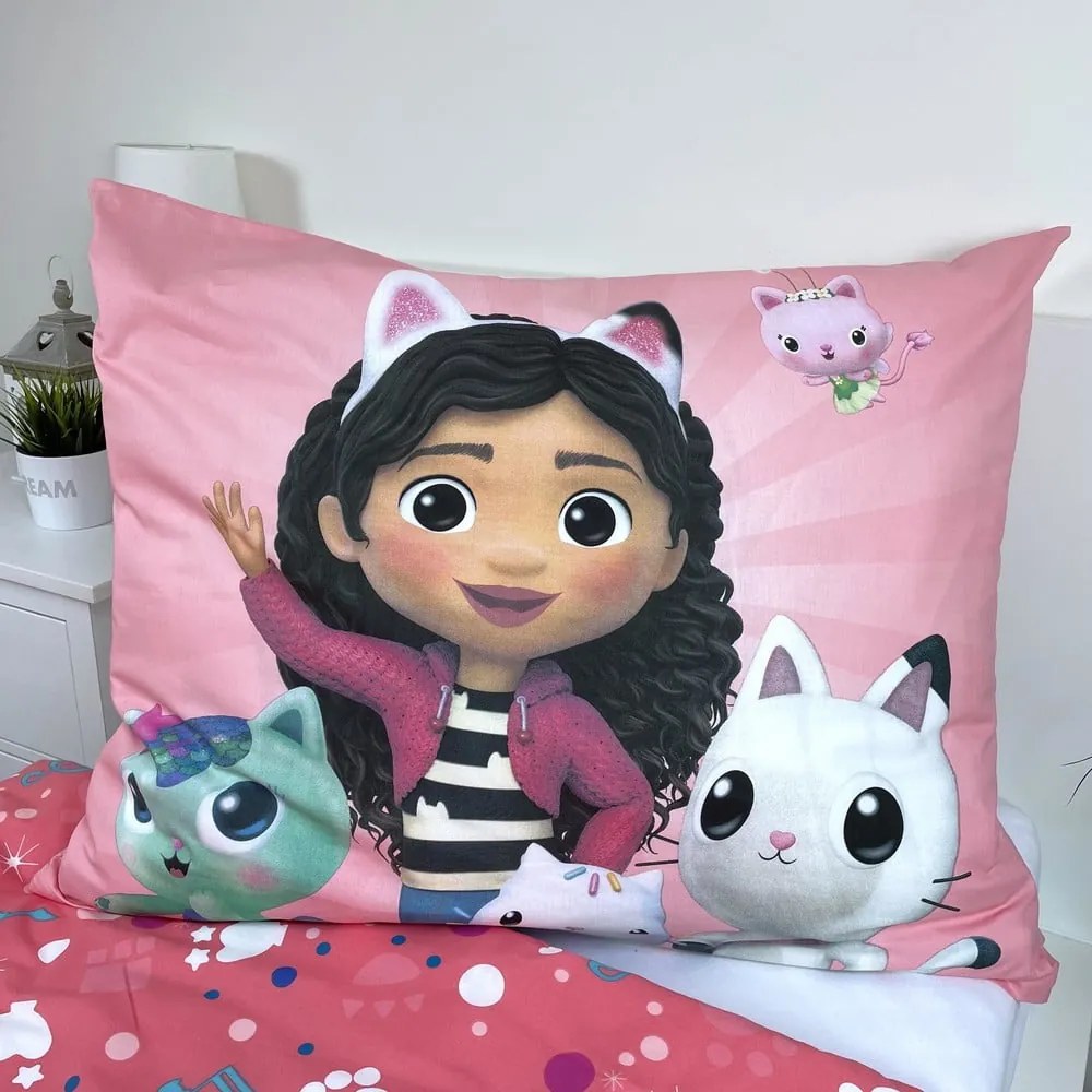 Biancheria da letto per bambini in cotone per letto singolo 140x200 cm Gabby's Dollhouse - Jerry Fabrics
