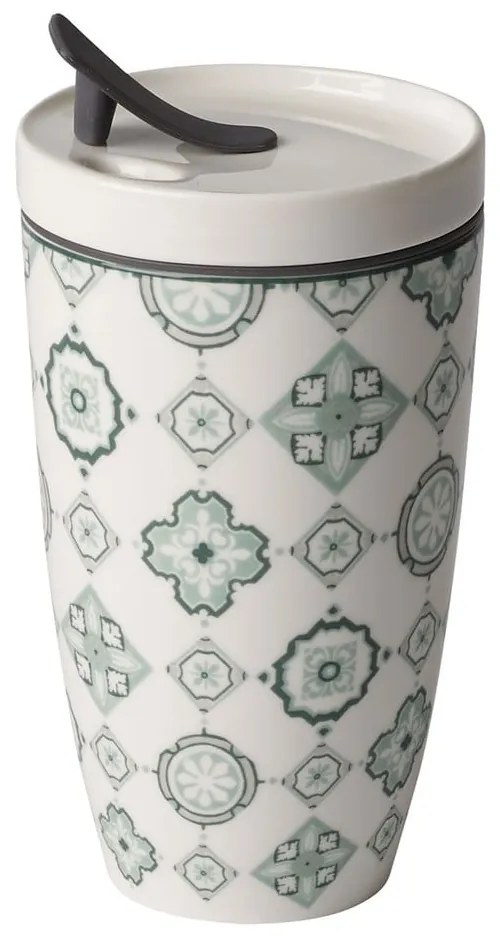 Tazza da viaggio in porcellana verde e bianca Villeroy &amp; Boch , 350 ml Like To Go - like | Villeroy &amp; Boch