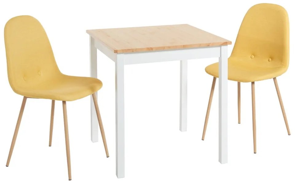 Tavolo da pranzo in legno di pino con struttura bianca , 70 x 70 cm Sydney - Bonami Essentials
