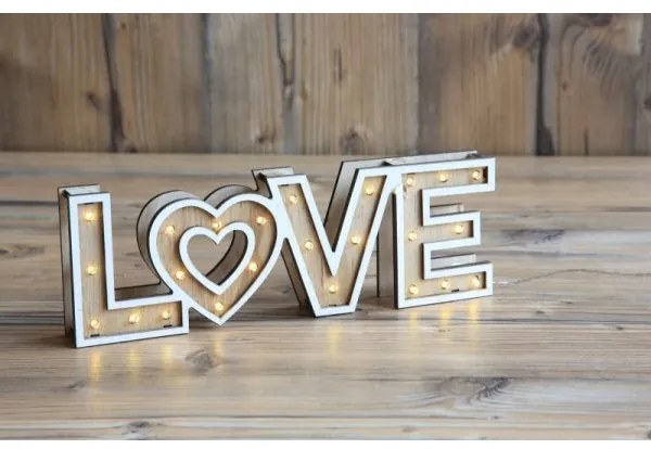 Globo 29976 - Lampada da tavolo LED LOVE 24xLED/0,06W/3xAA pioppo