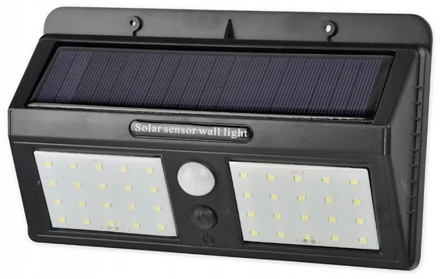 Lampada da parete solare a LED con sensore, LED da 1,2 W, 3,7 V, 1200 mAh, IP54