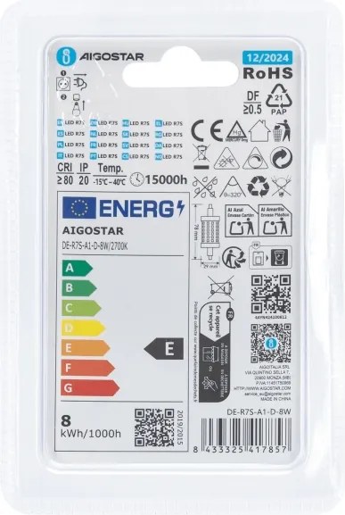 Lampadina LED dimmerabile R7s/8W/230V 2700K - Aigostar