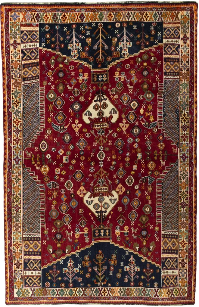 Shiraz Tappeto persiano 170x260 Rosso (Iran) Annodato A Mano