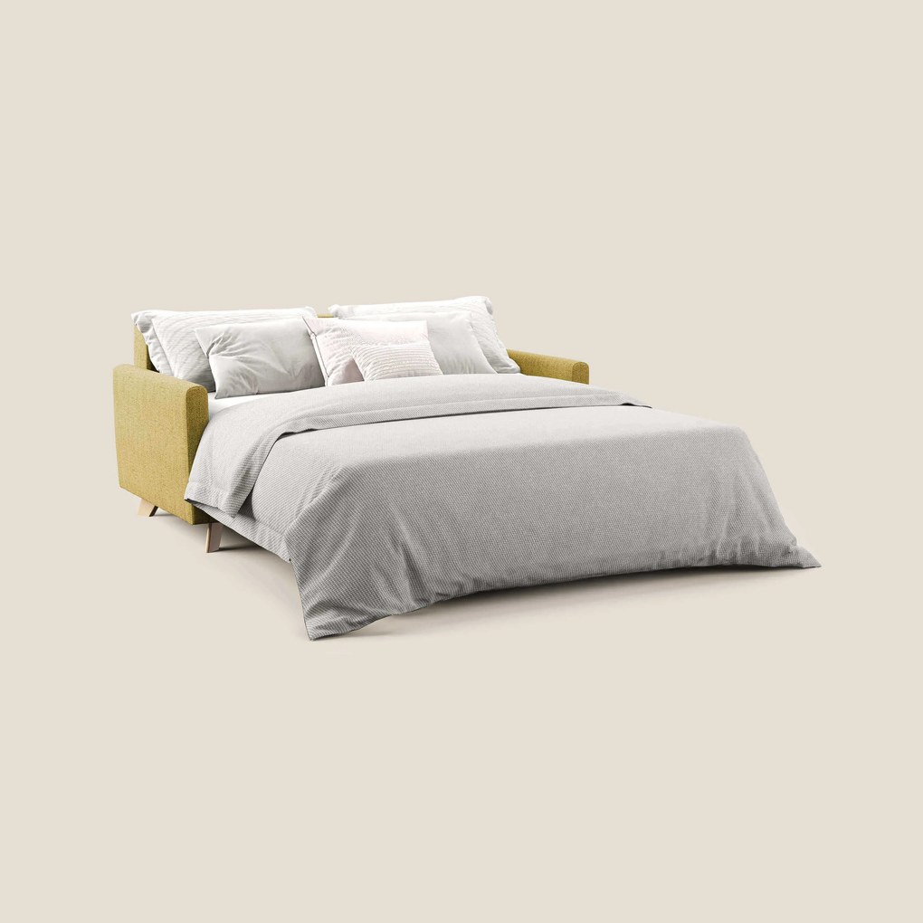 Edgar divano letto matrimoniale in tessuto felis impermeabile T03 giallo