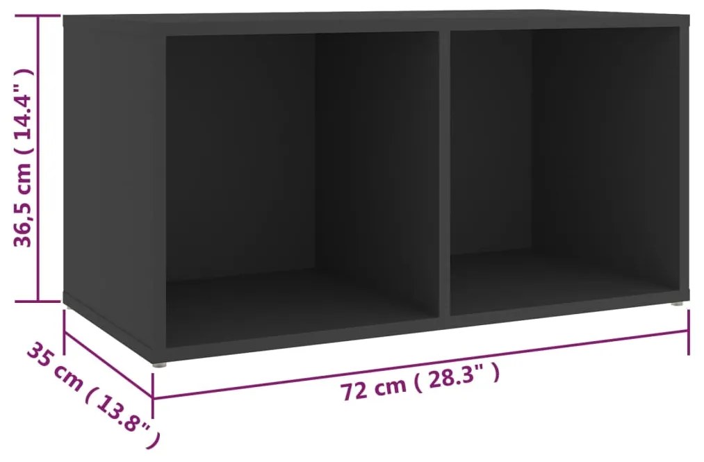 Mobili TV 2 pz Grigio 72x35x36,5 cm in Truciolato