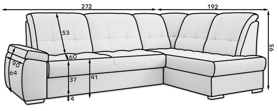 Divano angolare marrone allungabile/con contenitore (con penisola a sinistra/a L) Sado – ELTAP