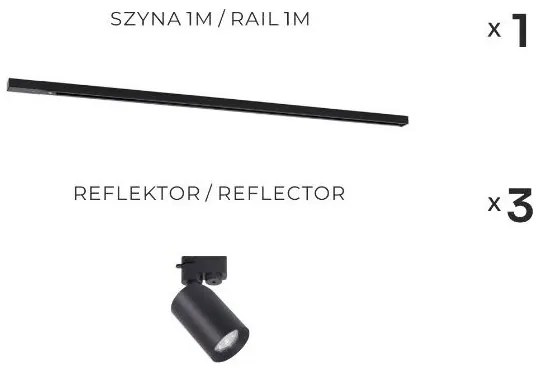 Zuma Line 3554 - Faretto per sistema a binario TORE 3xGU10/35W/230V nero