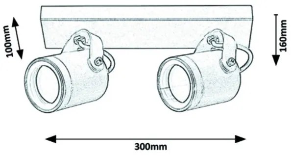 Rabalux - Faretto da muro da esterno 2xGU10/35W/230V IP44
