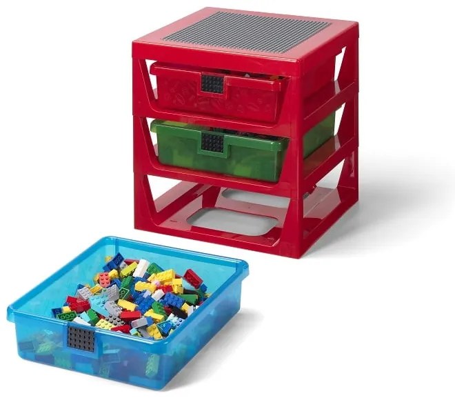 Organizer per giochi da bambini rosso in plastica 35x33x38 cm Storage – LEGO®