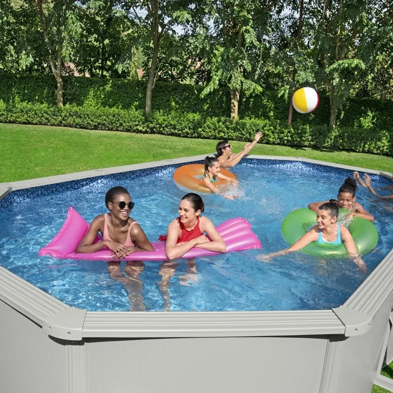 Piscina fuori terra rigida BESTWAY Hydrium Set grigio L int 6.1 x 3.6 m