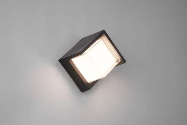 Applique esterno puno led quadrata diffusore bianco ip44 l.15cm met...