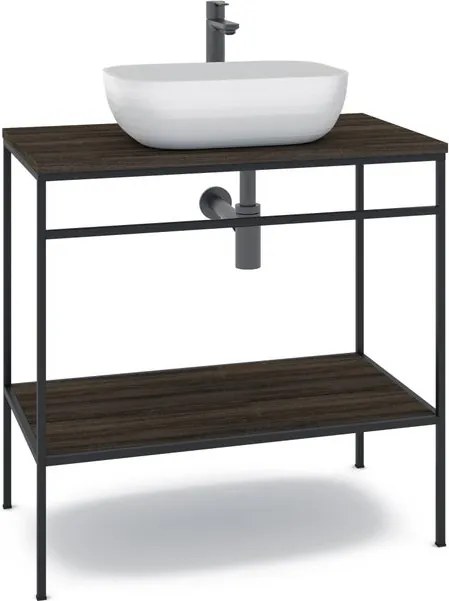 Mobile bagno da terra con lavabo L 80 x H 92 x P 45.5 cm marrone per vasca centrale Outline