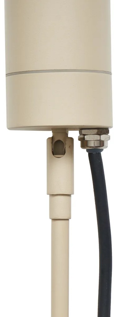 Faretto a picchetto crema GU10 50mm regolabile IP44 con cavo e spina - Solo