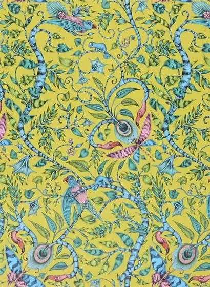 Exotische Tapete Rousseau von Clarke & Clarke - Lime
