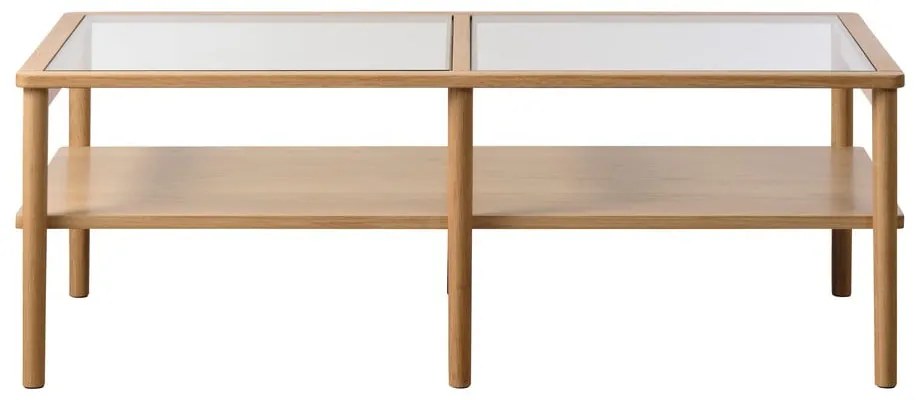 Tavolino in vetro colore naturale 60x120 cm Elba - Unique Furniture