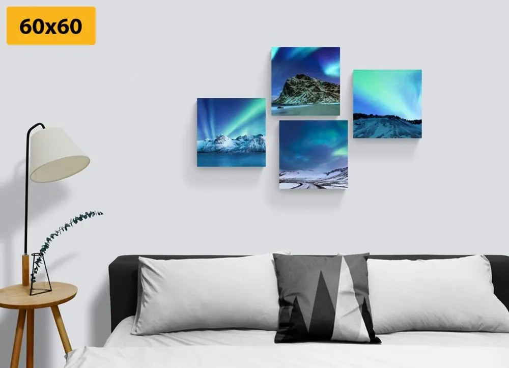 Set di quadri – Bellezza dell'aurora boreale