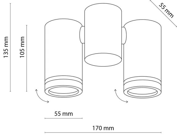 Faretto JET SET 2xGU10/10W/230V nero