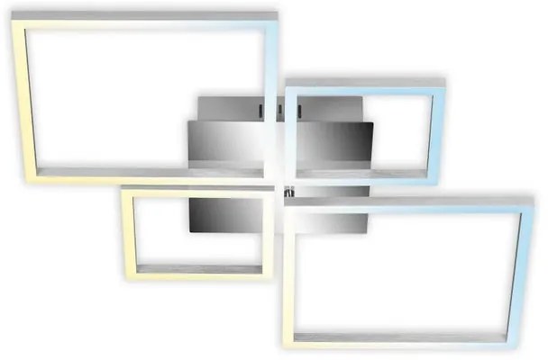Plafoniera LED Frame argento IP20 cct da bianco caldo al bianco neutro, 4000 lumen BRILONER